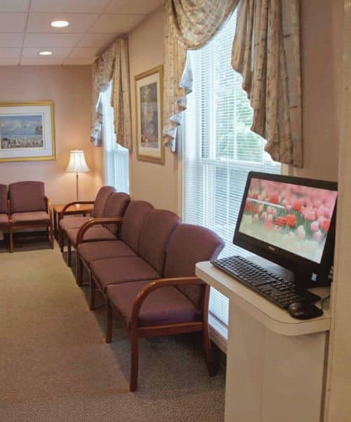 Waiting area at Simi Orthodontics in Norwood, MA